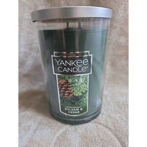 New 2-Wick Yankee Candle Balsam & Cedar 220z Glass Jar